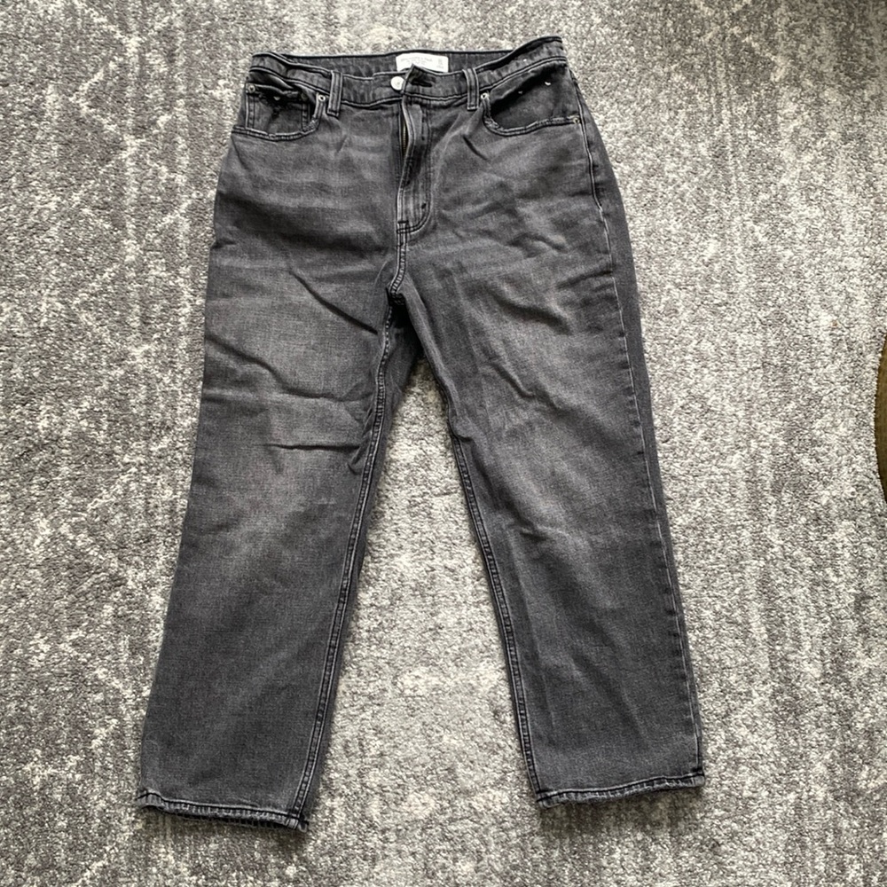 Abercrombie Women's Ultra High Rise Ankle Straight Jeans - Washed Grey - 30S